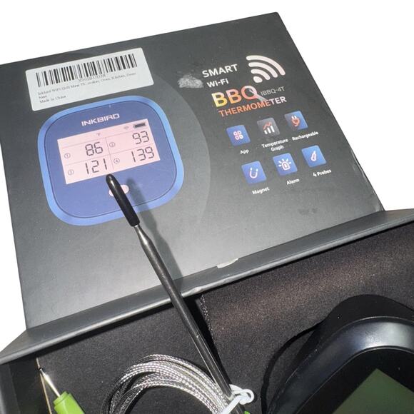 Inkbird Smart Wi-Fi BBQ Thermometer IBBQ-4T Grill Meat Oven Kitchen 4 Probes - Picture 2 of 16